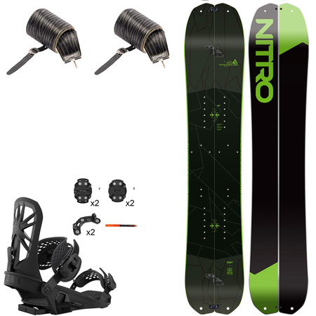 Junior SET 2025: splitboard NITRO Miniganger 132cm + UNION Charger S + skins