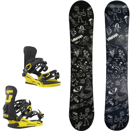 KID'S SET: VIMANA The Vufo Mini PRO ROCKER 110cm + UNION Cadet PRO electric yellow | snwoboard + bindings