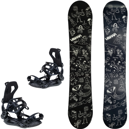 KID'S SET: VIMANA The Vufo Mini PRO ROCKER 120/130cm snowboard + RAGE / SP FT360 | FASTEC bindings s. S