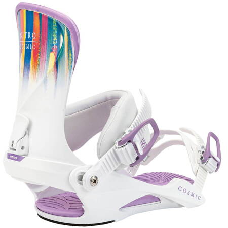 NITRO Cosmic 2025 | women's snowboard bindings | Progression Friendly Comfort | WHITE BRUSH