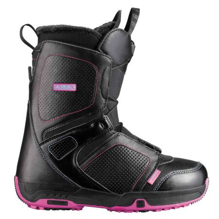 SALOMON Pearl | women snowboard boots |  black / fancy pink / black