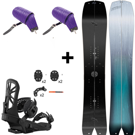 SET 2023: splitboard & skins / NITRO Squash & Vertical by KOHLA + UNION Explorer bindings | 159cm