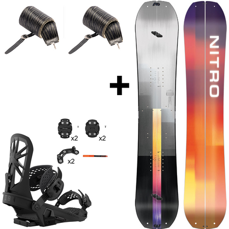 SET 2024: NITRO Team Split & Peak by KOHLA + UNION Explorer | splitboard & skins + bindings | 159cm