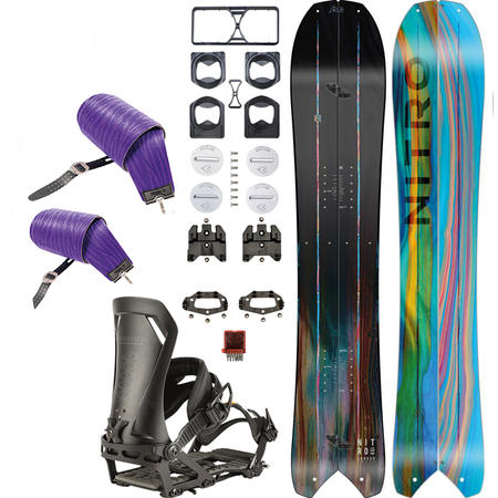 SET NITRO: splitboard & skins / NITRO Squash 2025 & Vertical by KOHLA + x SPARK Vertical bindings + IBEX pucks | 156cm + M