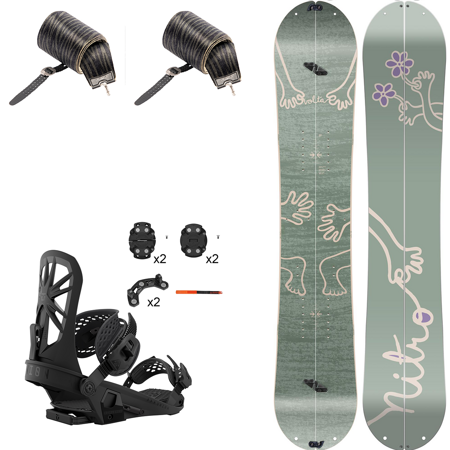 WOMEN'S SET: NITRO Volta & Peak by KOHLA + UNION Explorer | splitboard & skins + bindings | 145cm