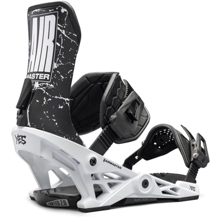 YES x NOW x LOBSTER Airmaster snowboard bindings 2025 | SkateTech ® | white | NOTE