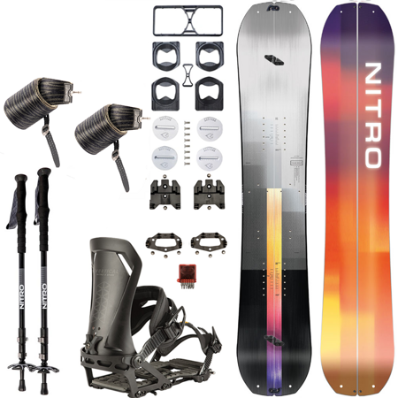 ZESTAW NITRO 2024: splitboard & foki / NITRO Team Split & Peak by KOHLA + wiązania Vertical ST x SPARK R&D  + pucks  + kije CARBON Telescopic | 159cm