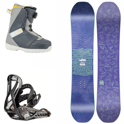 Kid SET NITRO 2023: Ripper Kids snowboard + Charger Micro bindings XS + DROID BOA boots