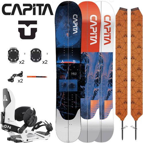 SET 2023 CAPITA + UNION: splitboard & skin / CAPITA Neo Slasher & UNION Climbing Skins by MONTANA + UNION Charger bindings | 151cm