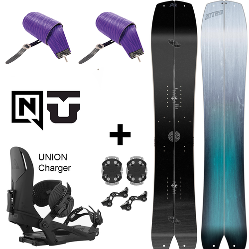 SET 2023: splitboard & skins/ NITRO Squash & Vertical by KOHLA + UNION Charger bindings | 159cm