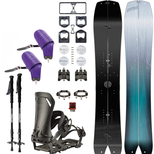 SET NITRO 2023: splitboard & skins / NITRO Squash & Vertical by KOHLA + binding xSPARK Vertical ST + puck IBEX + poles CARBON Telescopic | 159cm 