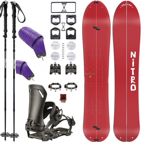 SET NITRO 2025: Slash 3D & Vertical by KOHLA + Vertical ST & pucks x SPARK R&D + Foldable 4pcs ALU | splitboard & skins + bindings & pucks + poles | 156cm