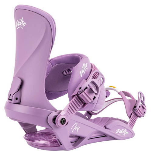 Women snowboard bindings NITRO Ivy LAVENDER Vibram 2023 | ALL-MOUNTAIN VERSATILITY