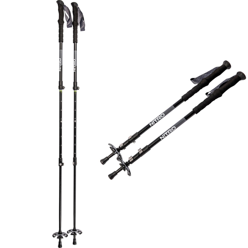 NITRO Telescopic Poles CARBON / ALU 2024 | 65-140cm | 500g! | black / grey