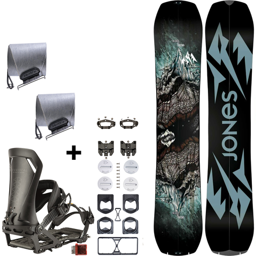 JONES Mountain Twin 3D Split & Nomad by POMOCA + NITRO Vertical ST & pucks x SPARK R&D | splitboard & skins + bindings & pucks