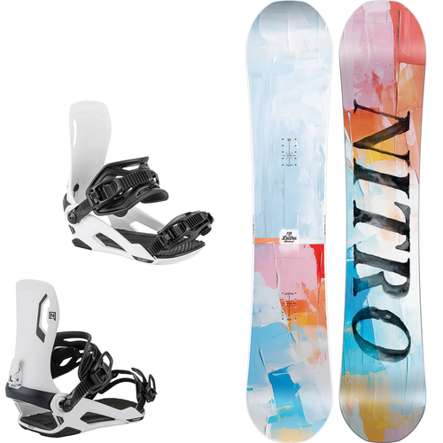 WOMEN'S NITRO 2026 SET: Lectra ABSTRACT + Talent WHITE | snowboard + bindings