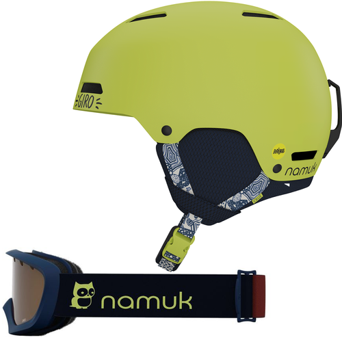 GIRO CrÜe MIPS CP COMBO PACK | kid's helmet + goggles ski / snowboard | matte NAMUK / sunny lime