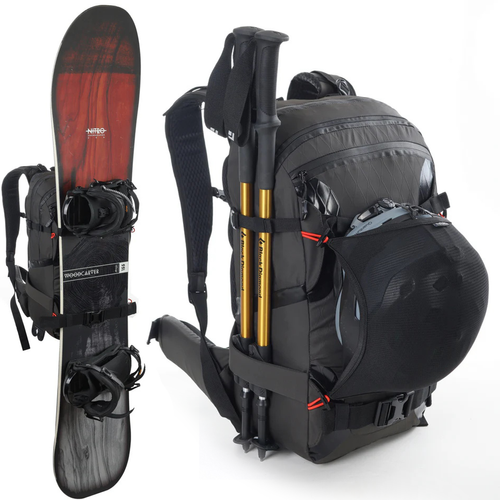 NITRO Slash 25 PRO 2026 | plecak snowboard / splitboard | usztywniaczem i mocowaniem na kask | kompatybilny z bukłakiem i protektorem KOROYD | raven