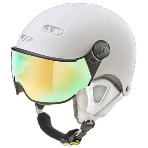 Premium Helmets CP Carachillo white s.t. | kask narciarski z szybą | flash gold mirror Cat. 1