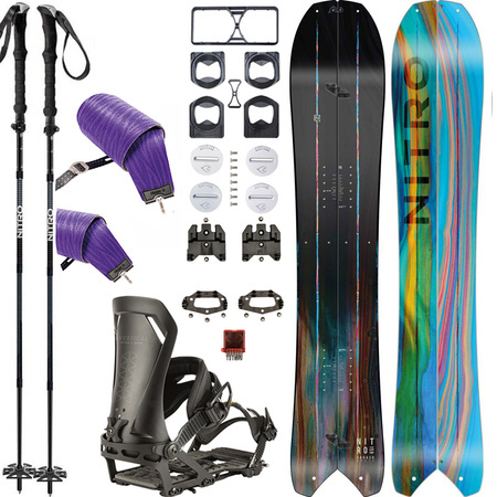 SET NITRO 2025:  Squash Split & Vertical by KOHLA + Vertical ST & pucks x SPARK R&D + Foldable 4pcs ALU | splitboard & skins + bindings & pucks + poles