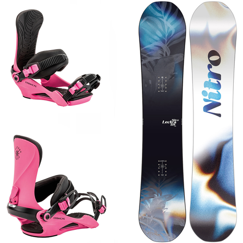 WOMEN'S NITRO SET 2025: Lectra CAM-OUT  + Cosmic FCS | snowboard + bindings