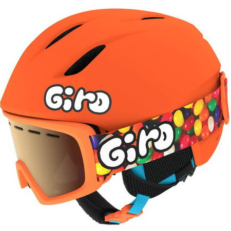 GIRO Launch CP COMBO PACK | kid's helmet + goggles ski / snowboard | matte bright orange / jelly