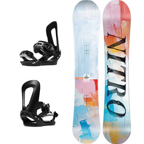 DAMSKI ZESTAW: NITRO Lectra ABSTRACT 2026 + BATALEON E-stroyer BLACK / white | snowboard + wiązania 
