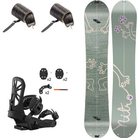 WOMEN'S SET: NITRO Volta & Peak by KOHLA + UNION Explorer | splitboard & skins + bindings | 151cm