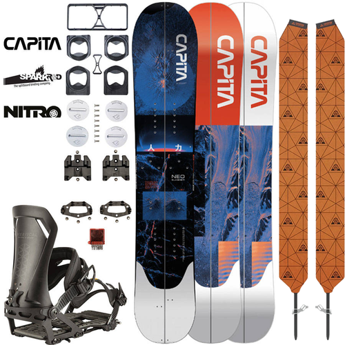 ZESTAW: splitboard & foki / CAPITA Neo Slasher & UNION Climbing Skins by MONTANA + wiązania NITRO Vertical x SPARK R&D & pucki | 151cm