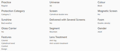 CAIRN Genesis CLX1 | ski / snowboard goggles | Lens Cat. 1 | mat black